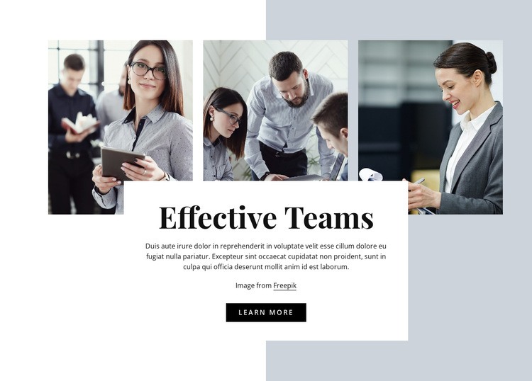 Effective team Homepage Design