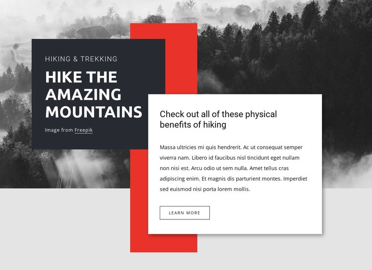Kiránduljon a csodálatos hegyekre Html Weboldal készítő