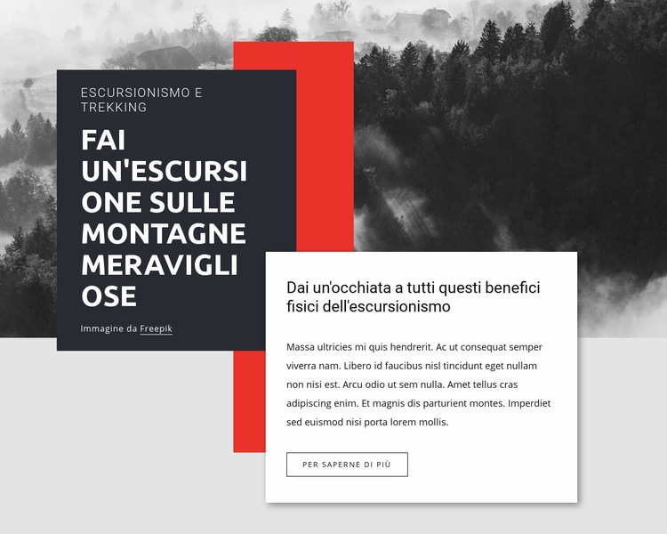 Fai un'escursione sulle montagne meravigliose Progettazione di siti web