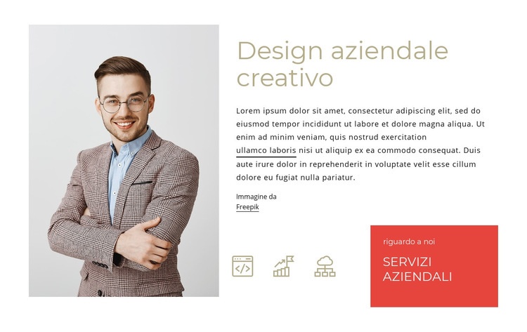 Progettazione aziendale creativa Mockup del sito web