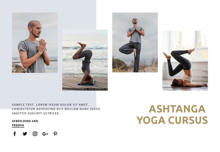Ashtanga yoga cursus Website mockup