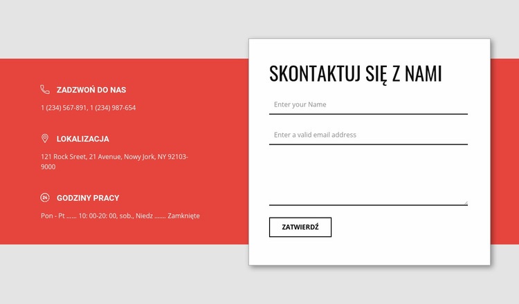 Nakładający się formularz kontaktowy Szablon HTML5