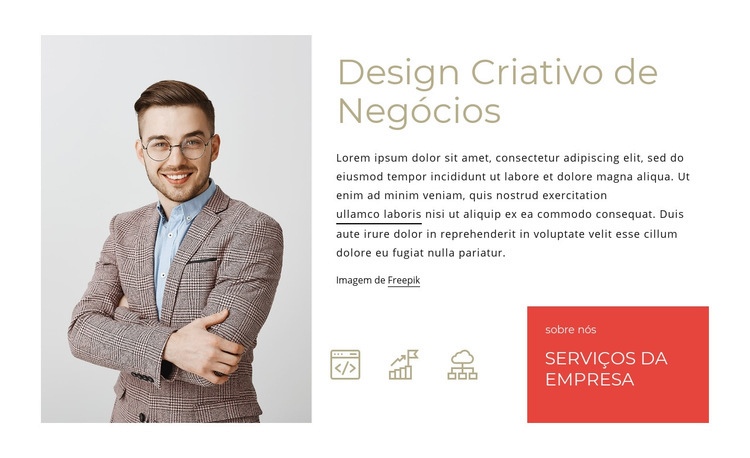 Design criativo de negócios Design do site