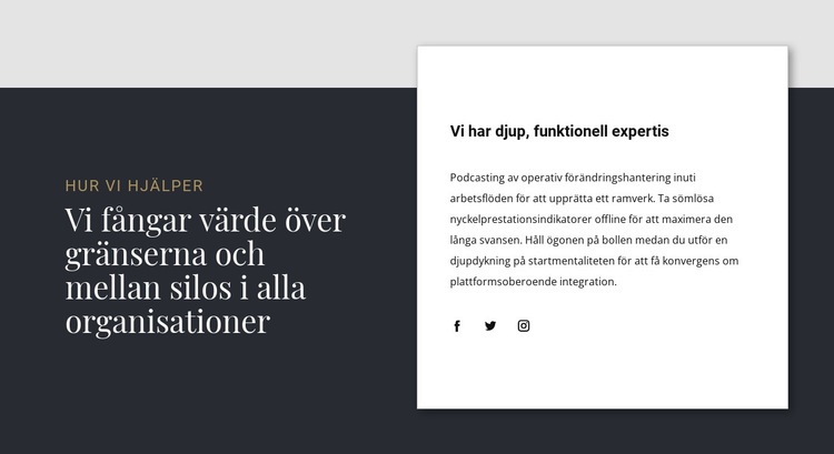 Överlappande textgrupp CSS -mall