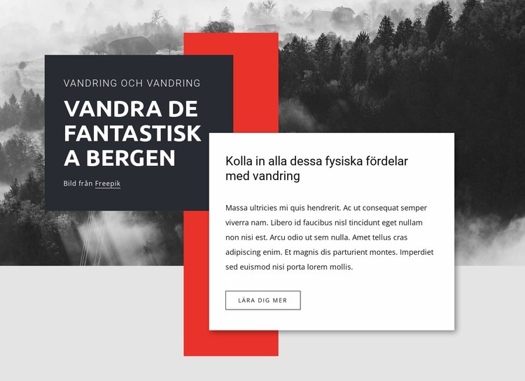 Vandra de fantastiska bergen Hemsidedesign