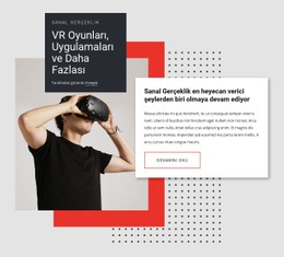 VR Oyunları, Uygulamaları Ve Daha Fazlası Için Web Sitesi Açılış Sayfası