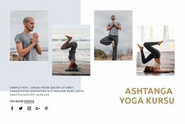 Ashtanga Yoga Kursu - Özelleştirilebilir Profesyonel Web Sitesi Modeli