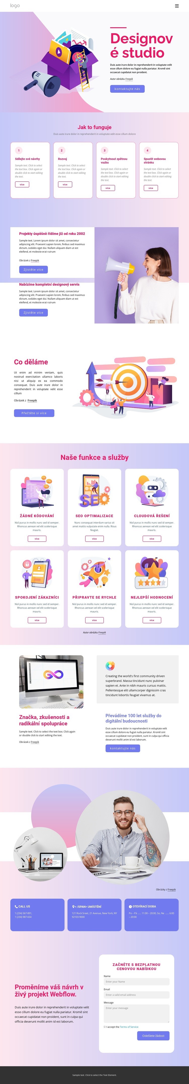 Studio pro design a branding Šablona webové stránky