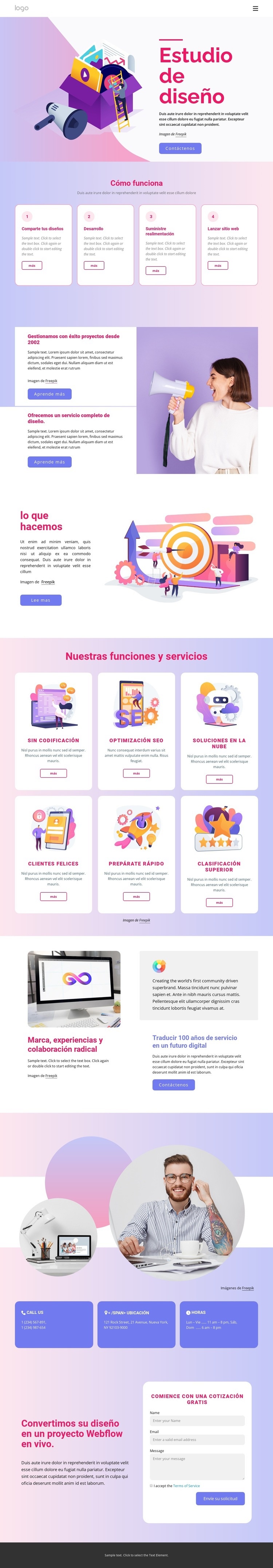 Estudio de diseño y branding Diseño de páginas web