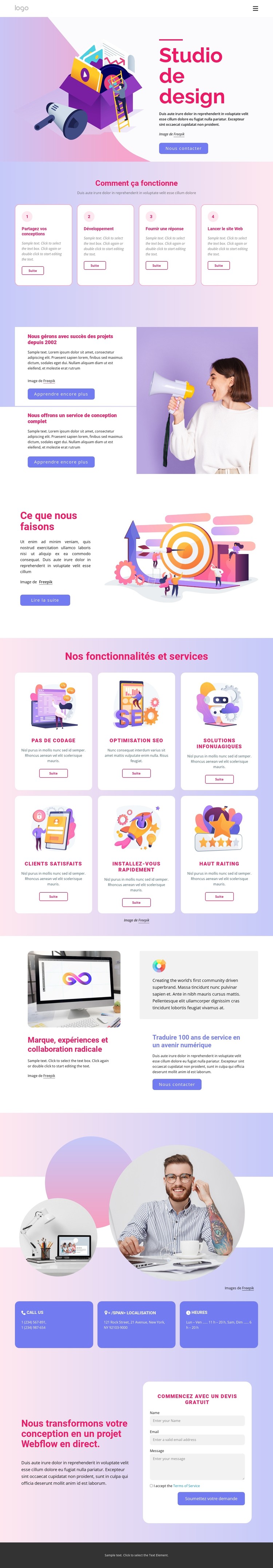 Studio de design et de branding Modèle CSS