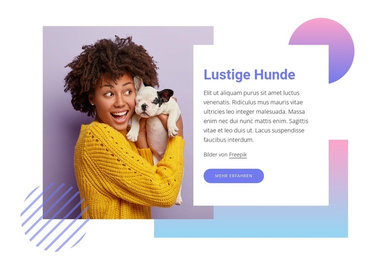 Lustige Hunde Website Builder-Vorlagen