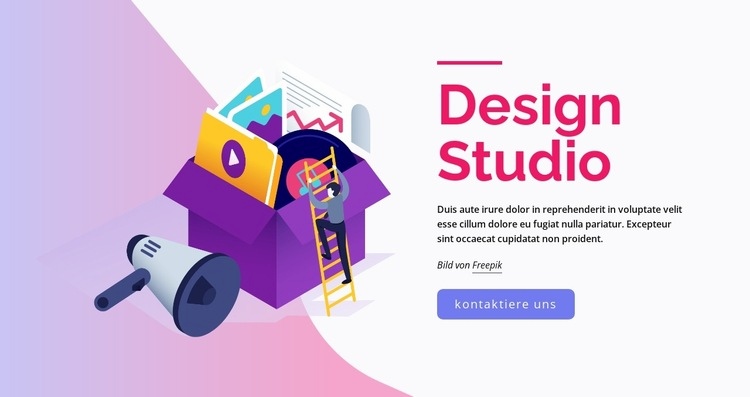 Universelles Designstudio Landing Page