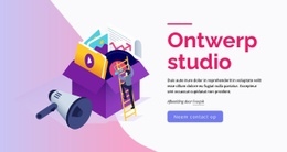 Meest Creatieve Sjabloon Van Één Pagina Voor Universele Ontwerpstudio