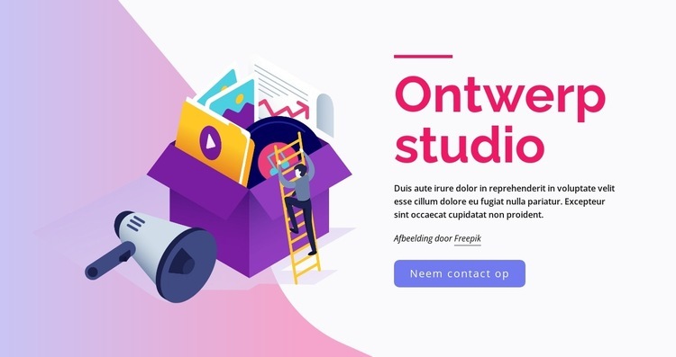 Universele ontwerpstudio Sjabloon voor één pagina