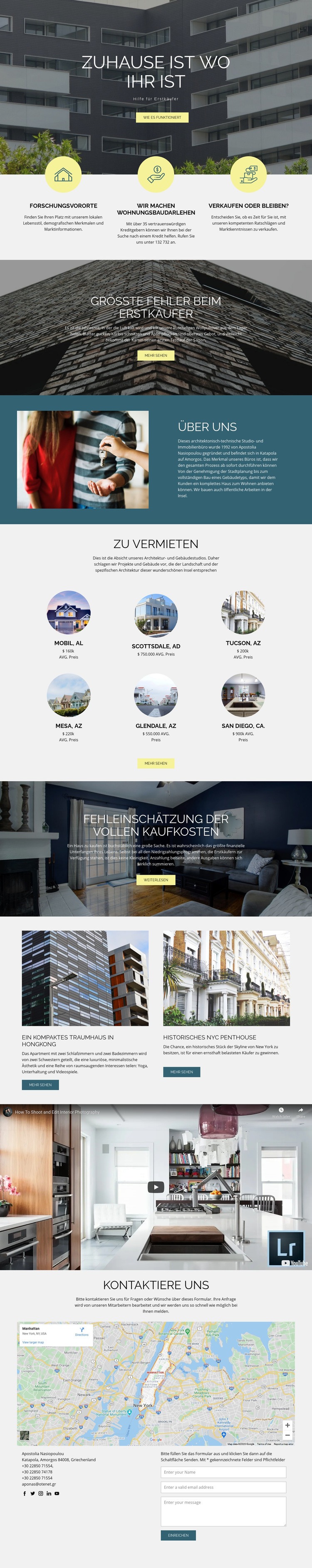 Wohnimmobilien Website design