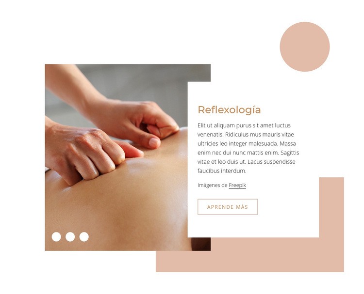 Terapia de masaje reflexogía Maqueta de sitio web