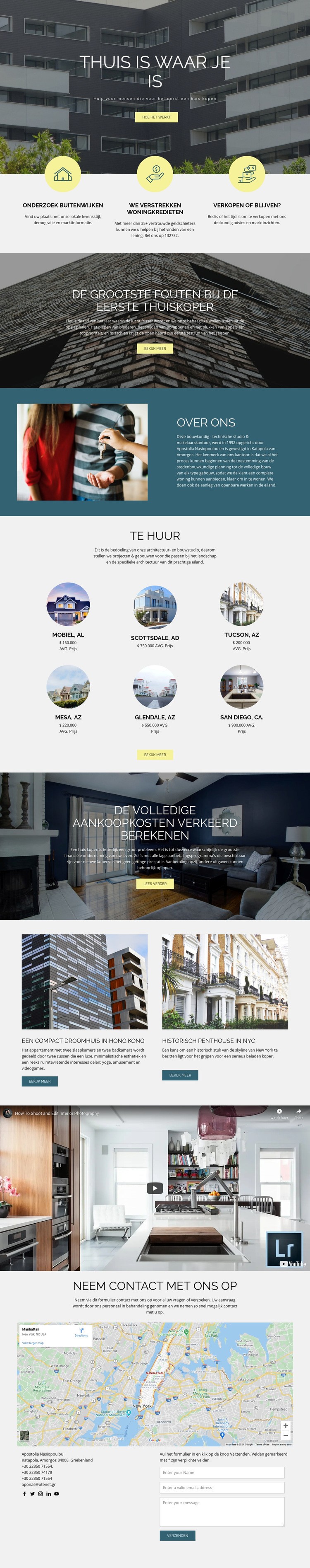 Huis onroerend goed Website mockup