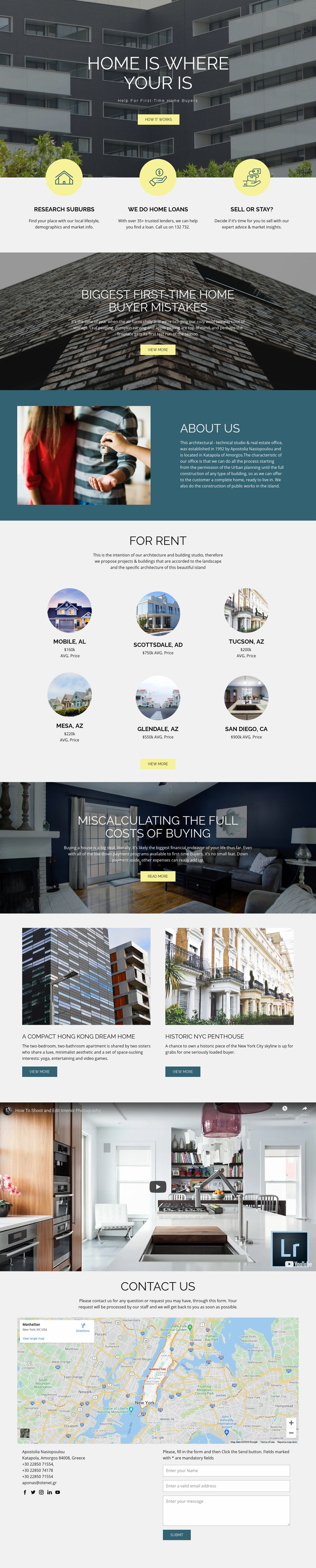 Home real estate Web Page Design