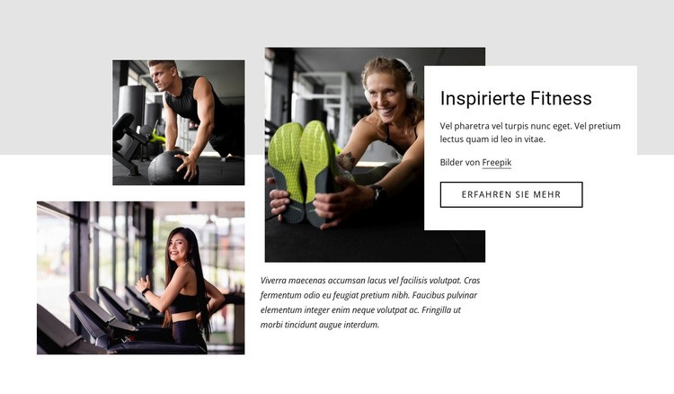 Inspirierte Fitness Website Builder-Vorlagen