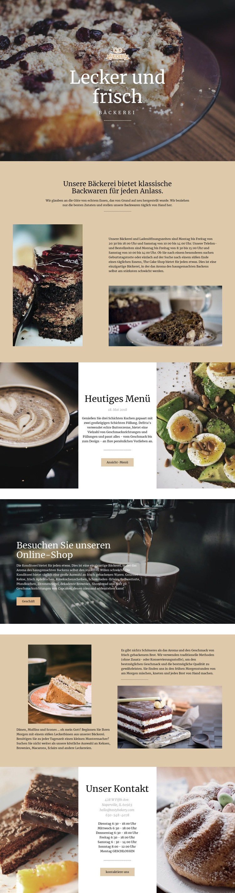 Leckeres und frisches Essen Website-Vorlage