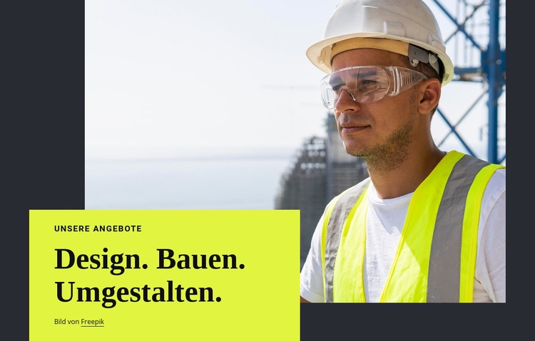 Design, buid, umgestalten Landing Page