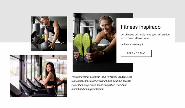 Fitness inspirado Maqueta de sitio web