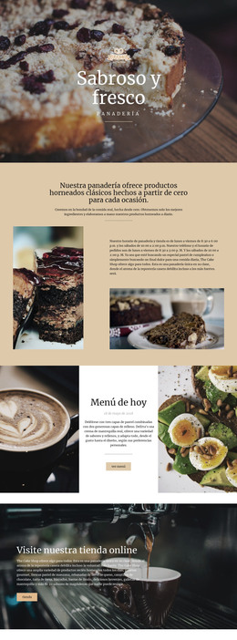 Comida Sabrosa Y Fresca: Plantilla De Página HTML