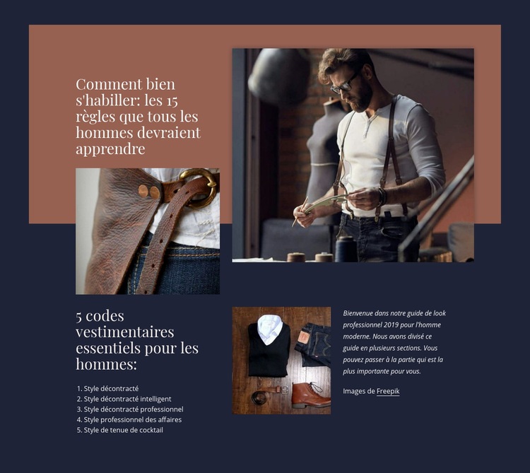 Développement de vêtements Modèle HTML5
