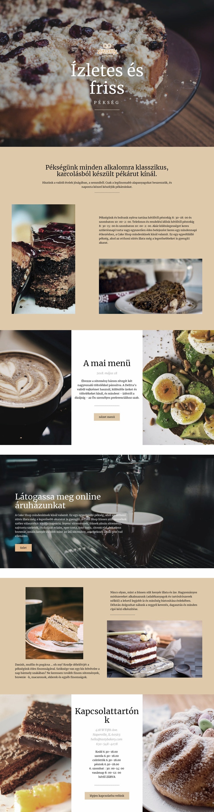 Ízletes és friss étel Weboldal tervezés