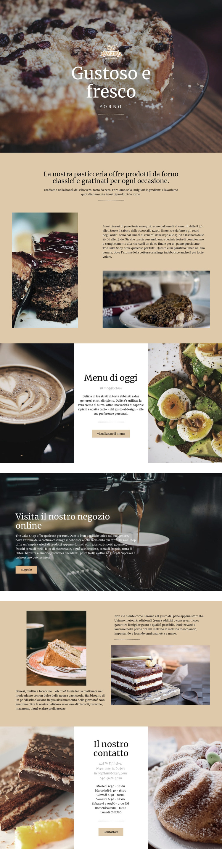 Cibo gustoso e fresco Modello di sito Web