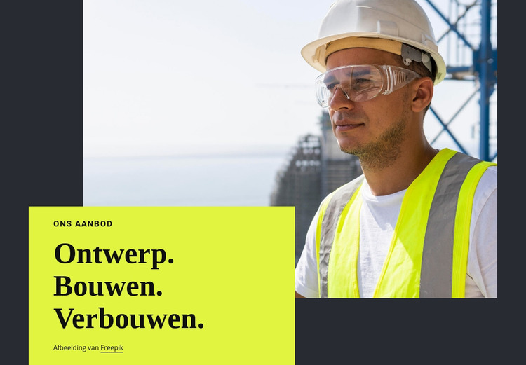 Ontwerp, bouw, verbouwing HTML-sjabloon