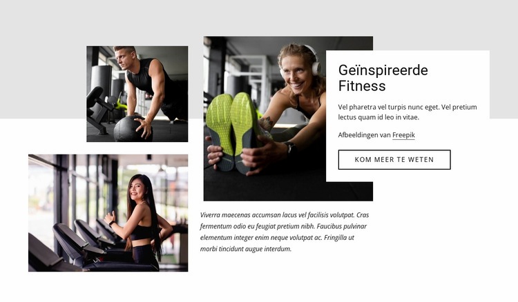 Geïnspireerde fitness Website mockup