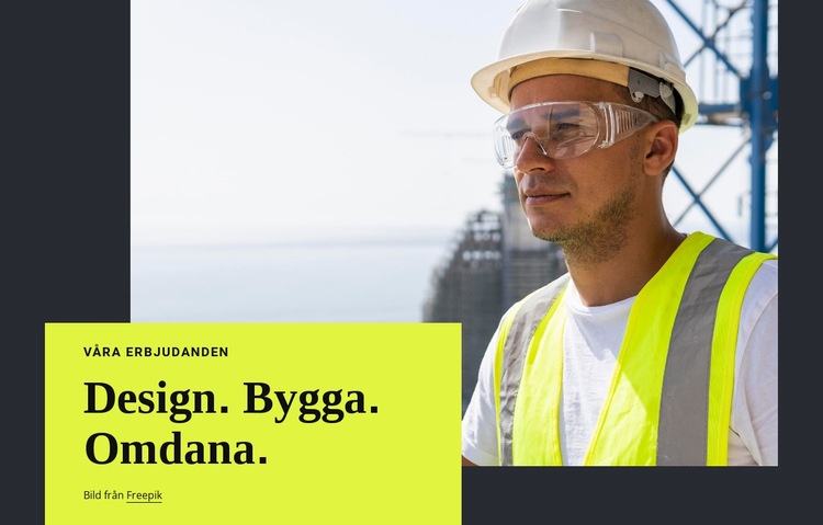 Design, byggnad, ombyggnad HTML-mall