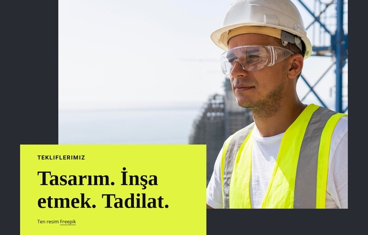 Tasarım, buid, tadilat Html Web Sitesi Oluşturucu