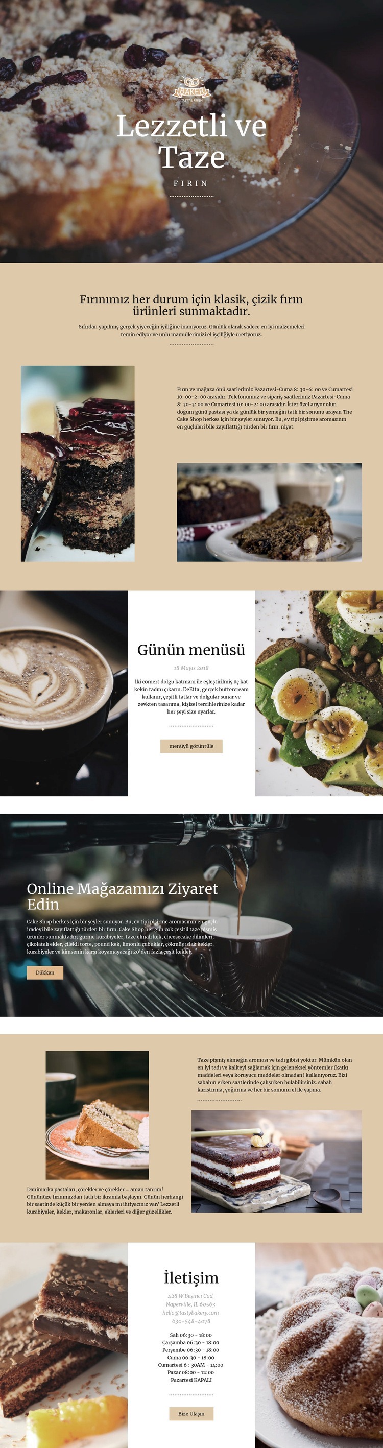 Lezzetli ve taze yemekler Web Sitesi Mockup'ı