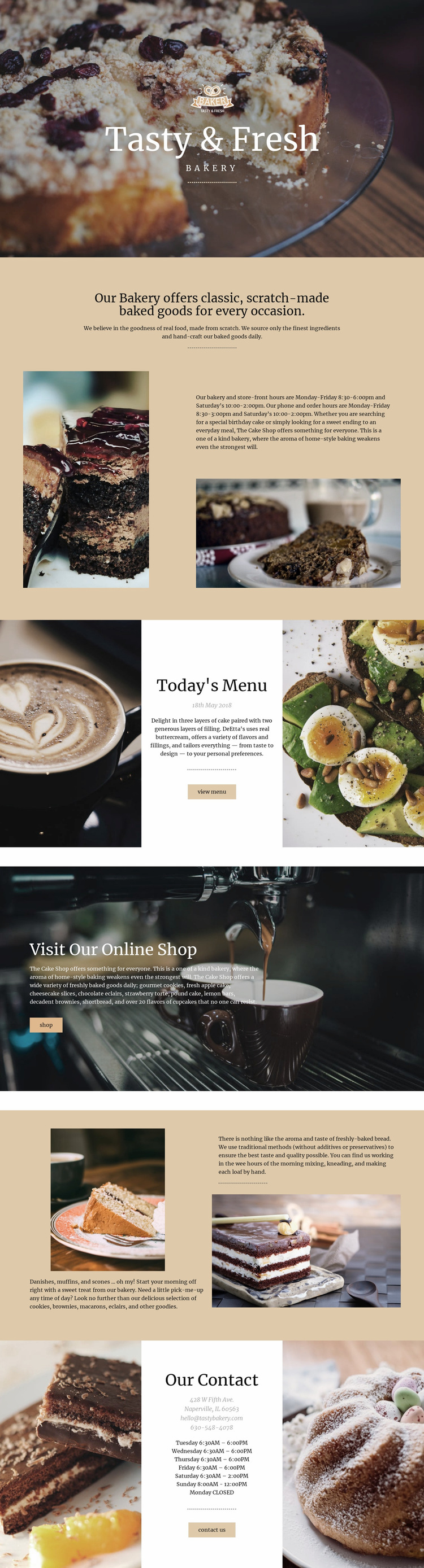 Tasty and fresh food Web Page Design