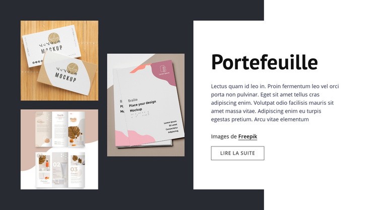 Portfolio de studio de design Modèles de constructeur de sites Web