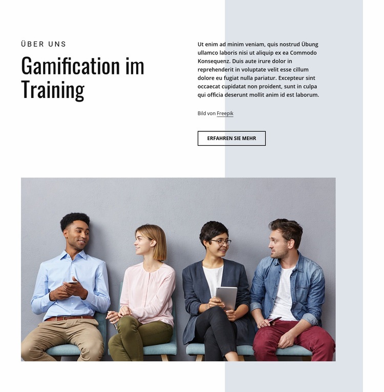 Gamification in Business Training Eine Seitenvorlage