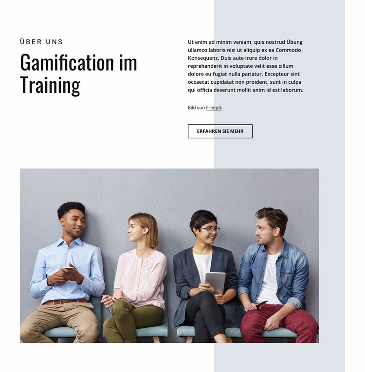 Gamification in Business Training Website Builder-Vorlagen
