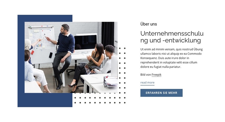 Unternehmensschulung und -entwicklung Website-Modell