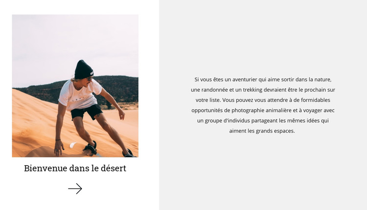 À la conquête du désert Modèle HTML