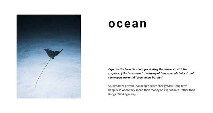 Incredible ocean life Homepage Design
