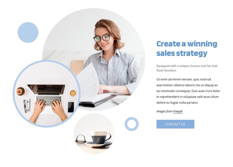 Winning sales strategy Homepage Design