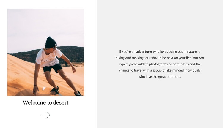Conquering the desert Homepage Design