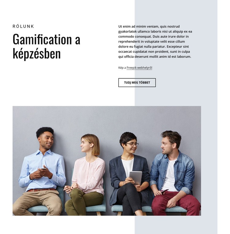 Gamification az üzleti képzésben Weboldal sablon