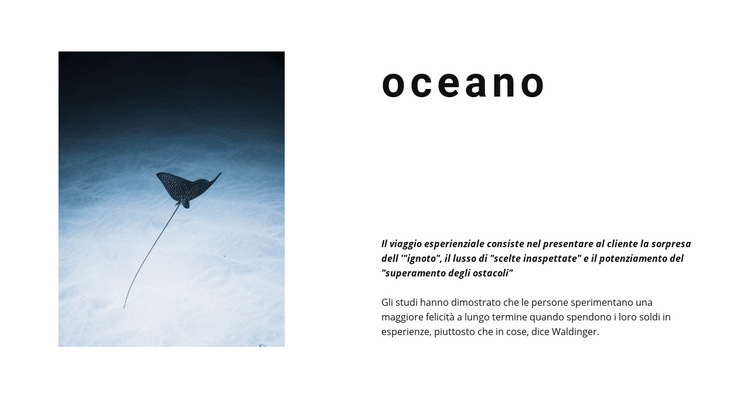 Incredibile vita oceanica Mockup del sito web