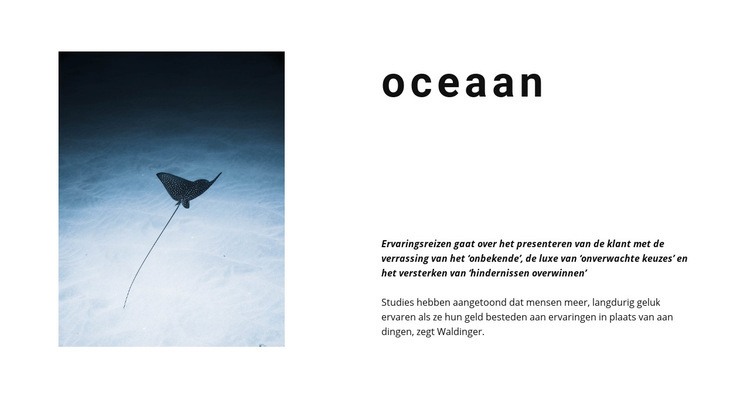 Ongelofelijk oceaanleven Website ontwerp