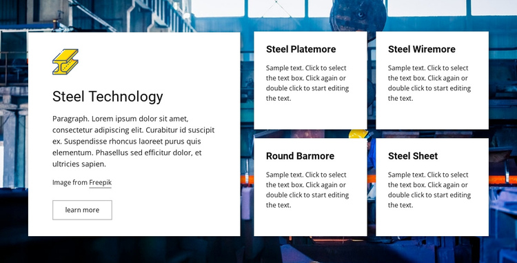 Steel technology One Page Template