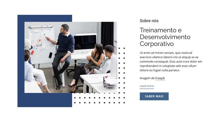 Treinamento e desenvolvimento corporativo Maquete do site