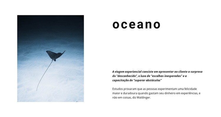 Vida incrível no oceano Modelo HTML